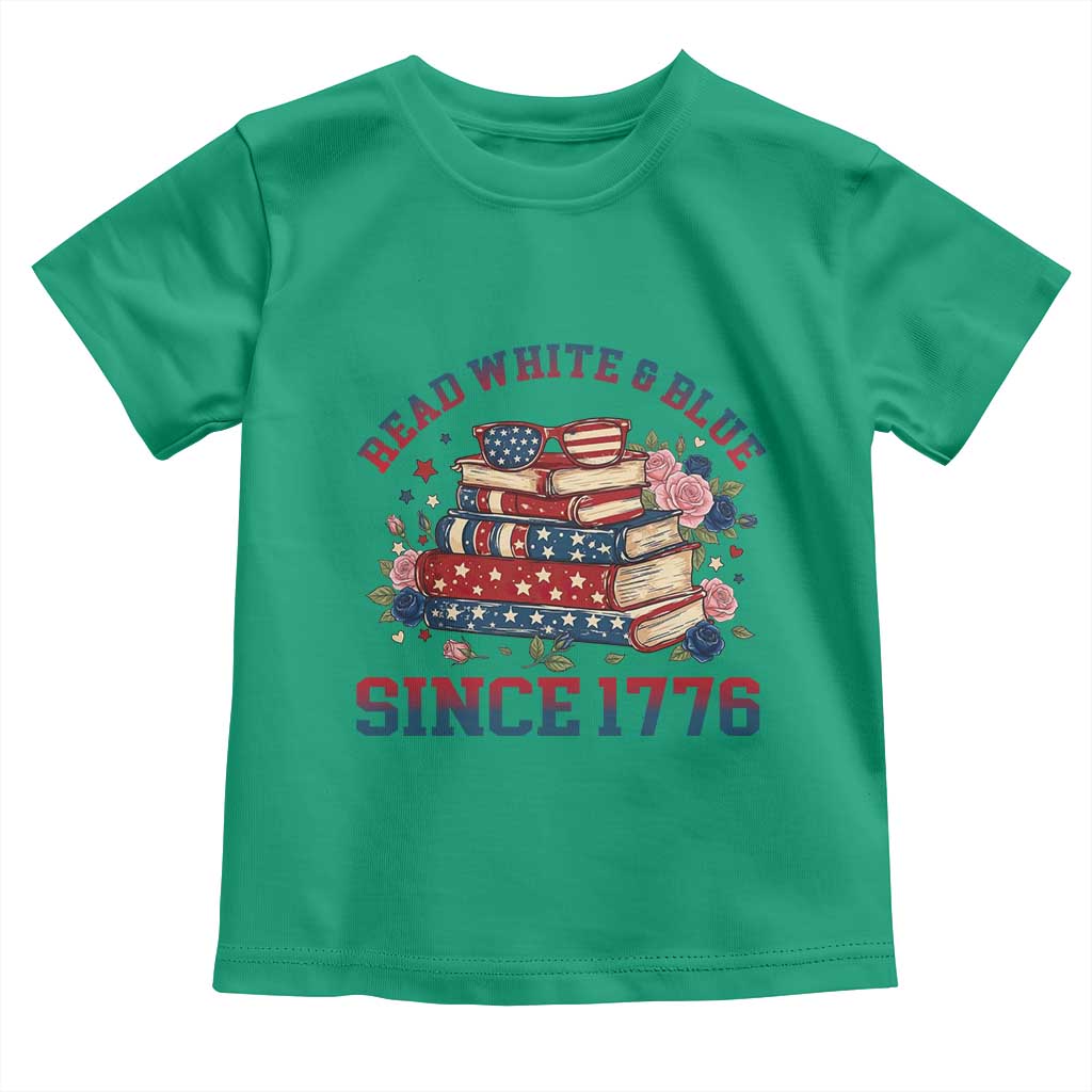 Funny Patriotic Book Lover Gift Toddler T Shirt Read White Blue Since 1776