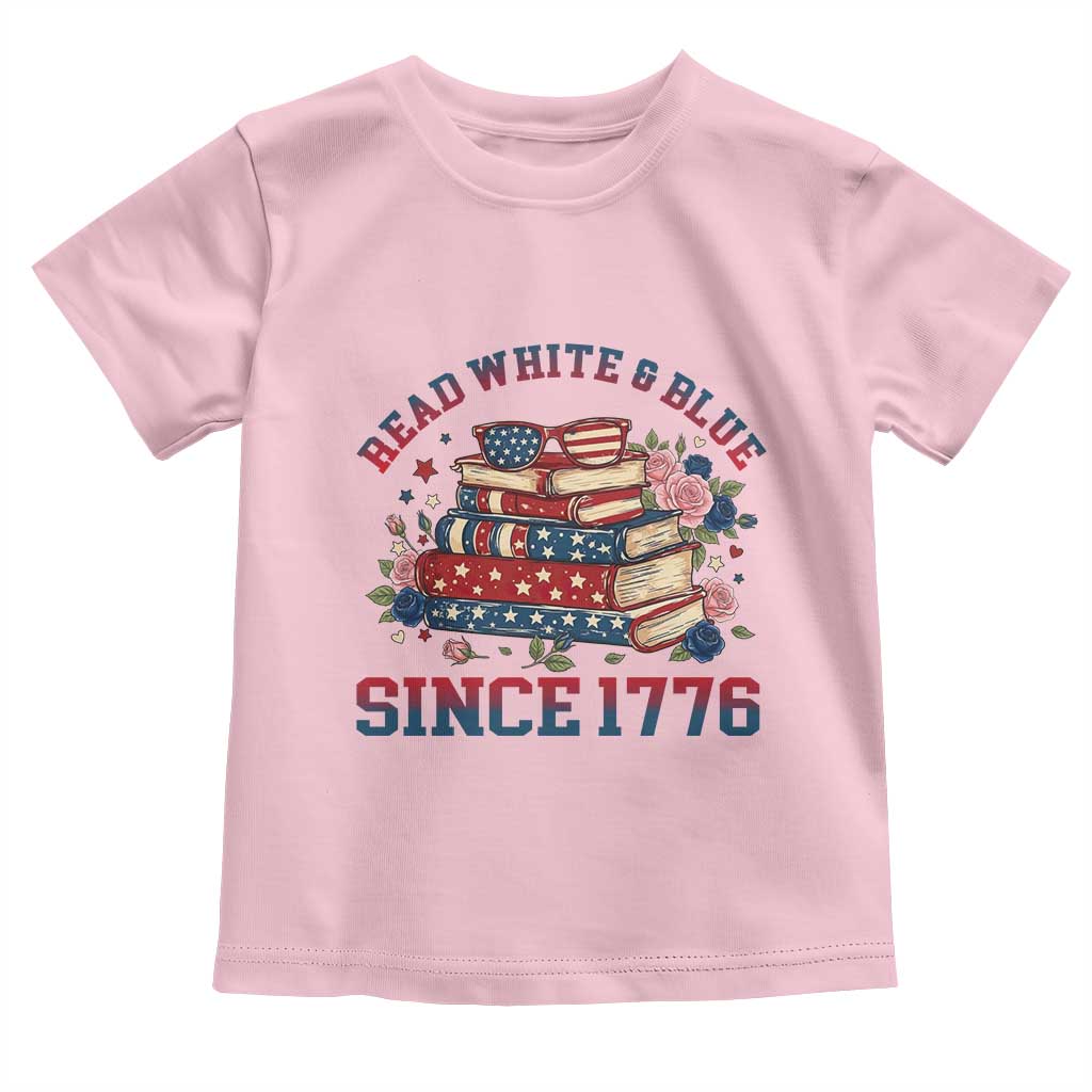 Funny Patriotic Book Lover Gift Toddler T Shirt Read White Blue Since 1776
