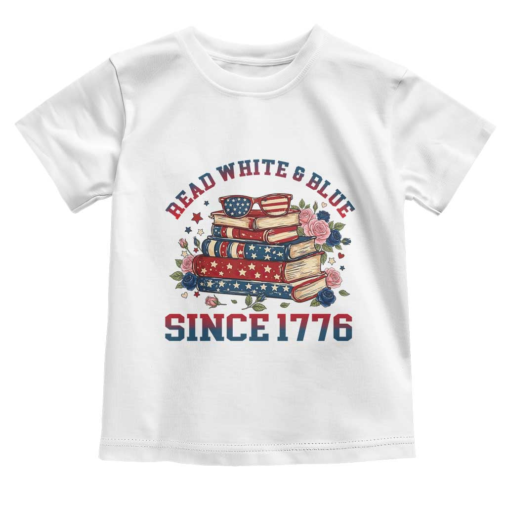 Funny Patriotic Book Lover Gift Toddler T Shirt Read White Blue Since 1776