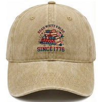 Funny Patriotic Book Lover Gift Washed Cotton Baseball Cap Read White Blue Since 1776