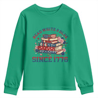 Funny Patriotic Book Lover Gift Youth Sweatshirt Read White Blue Since 1776