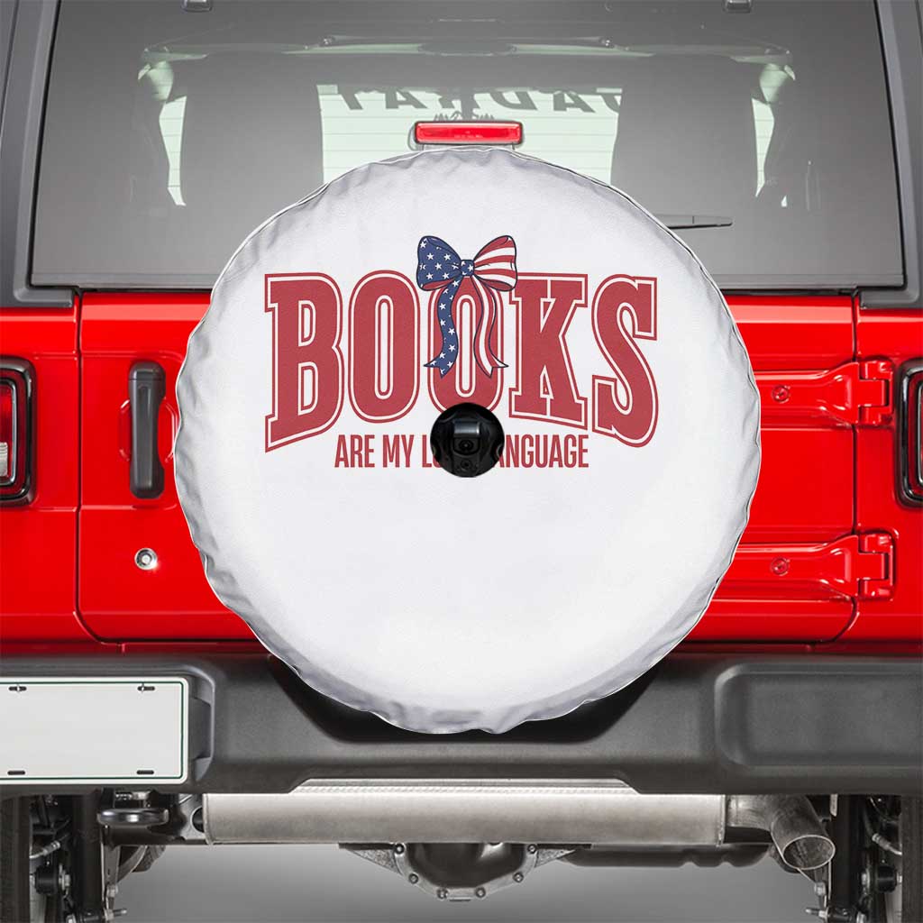Patriotic Book Lover Gift Spare Tire Cover Books Are My Love Language