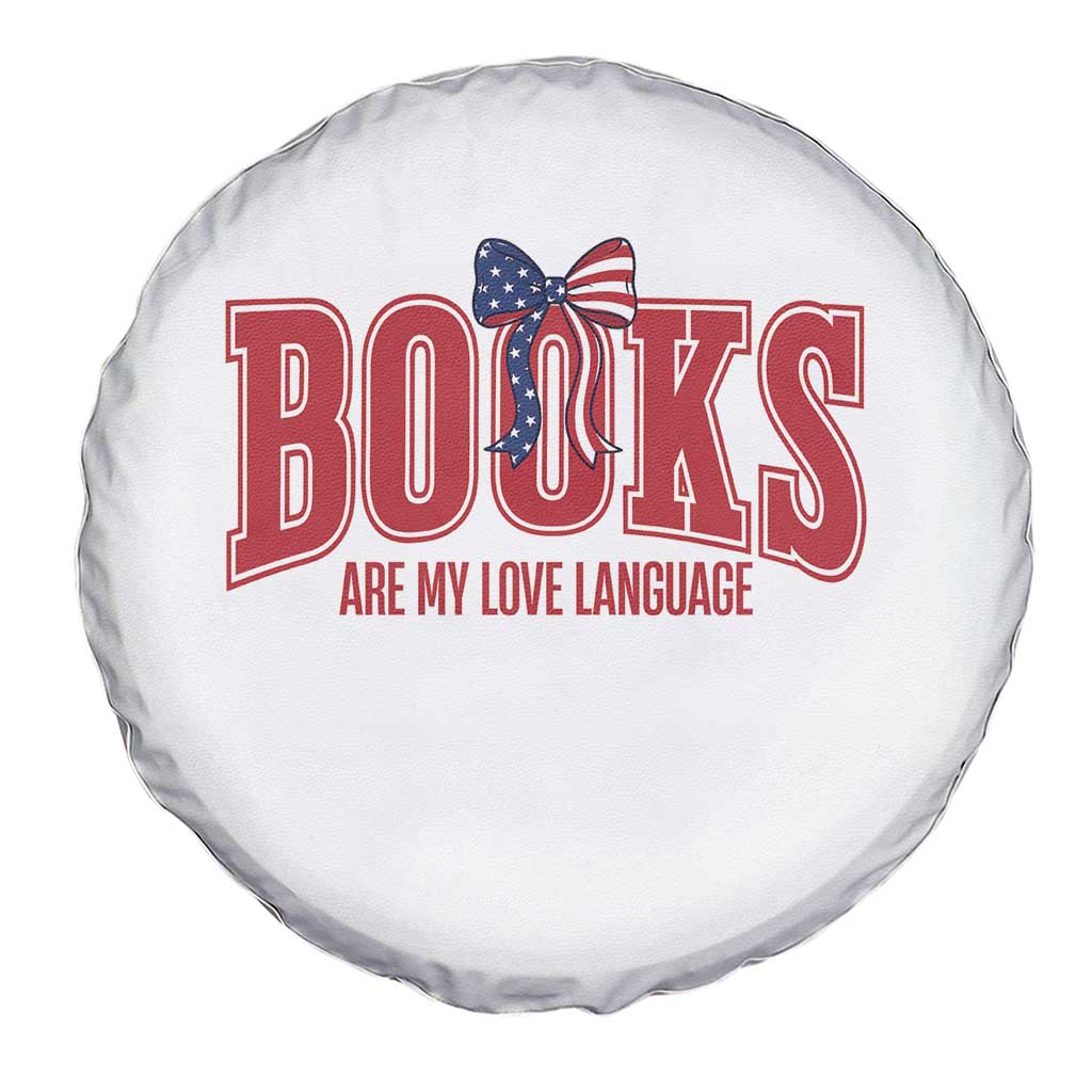 Patriotic Book Lover Gift Spare Tire Cover Books Are My Love Language