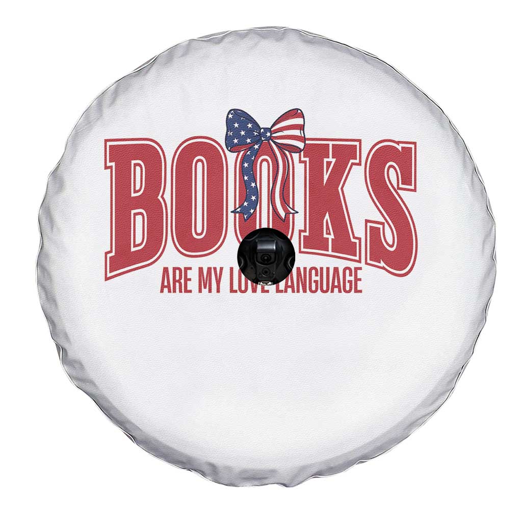 Patriotic Book Lover Gift Spare Tire Cover Books Are My Love Language