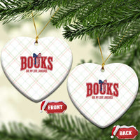 Patriotic Book Lover Gift Ceramic Ornament Books Are My Love Language