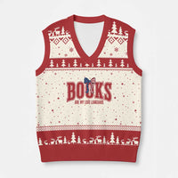 Patriotic Book Lover Gift V-Neck Knit Sweater Vest Books Are My Love Language