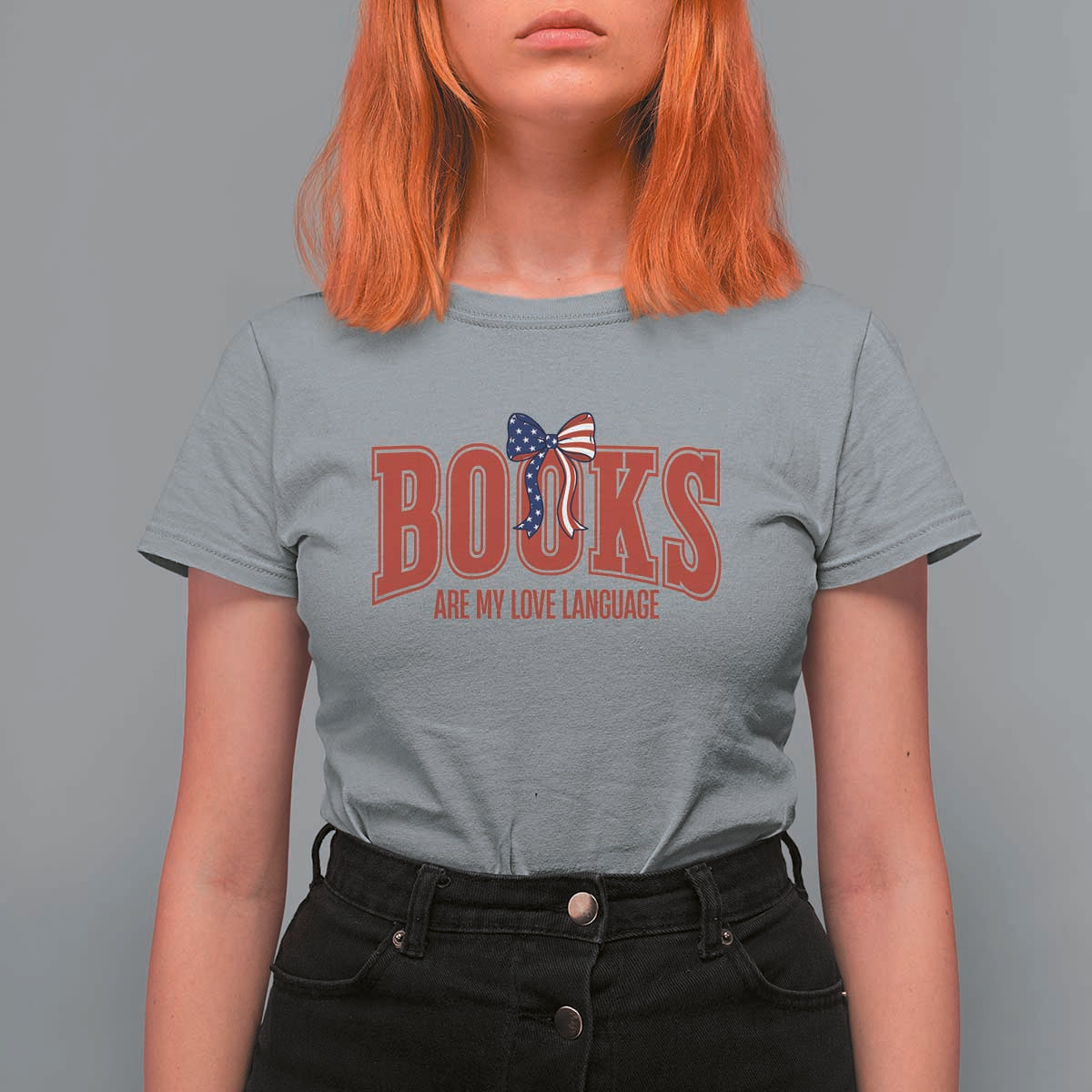 Patriotic Book Lover Gift T Shirt For Women Books Are My Love Language