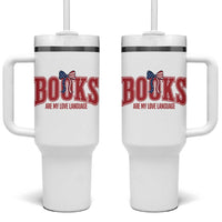 Patriotic Book Lover Gift Tumbler With Handle Books Are My Love Language