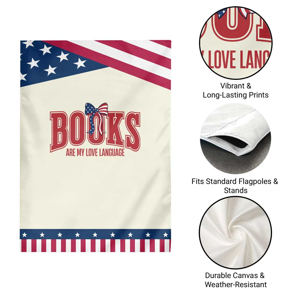 Book Lover Gift Patriotic Garden Flag Books Are My Love Language