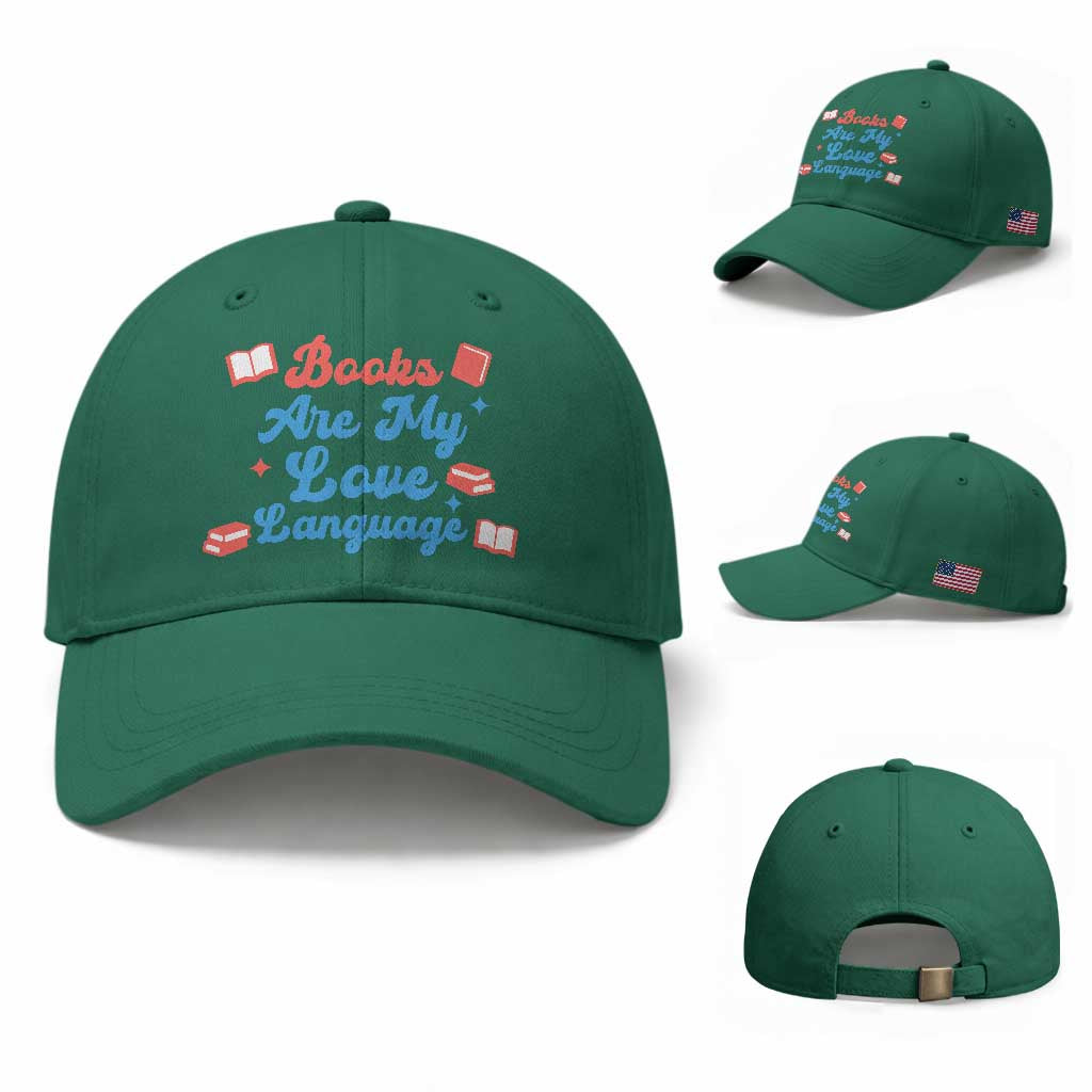 Books Are My Love Language Baseball Cap Bookish Patriot Gift