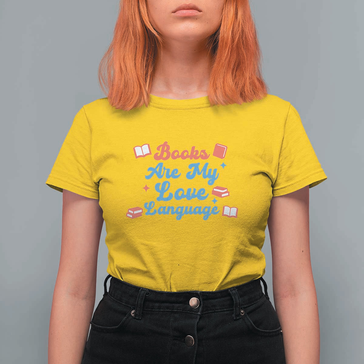 Books Are My Love Language T Shirt For Women Bookish Patriot Gift