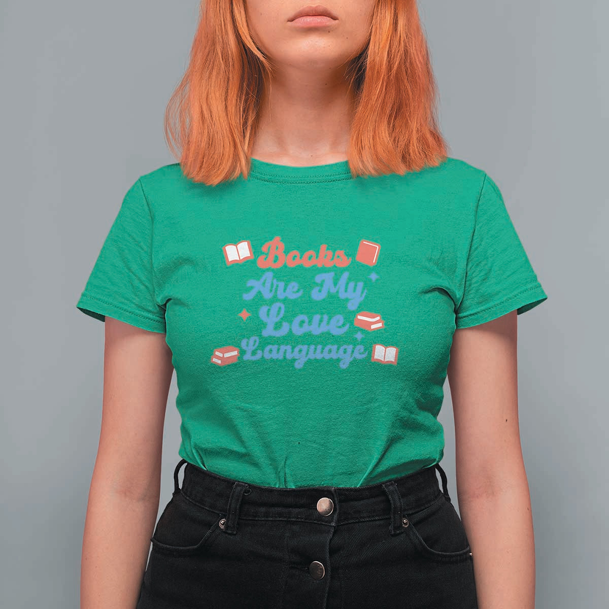 Books Are My Love Language T Shirt For Women Bookish Patriot Gift