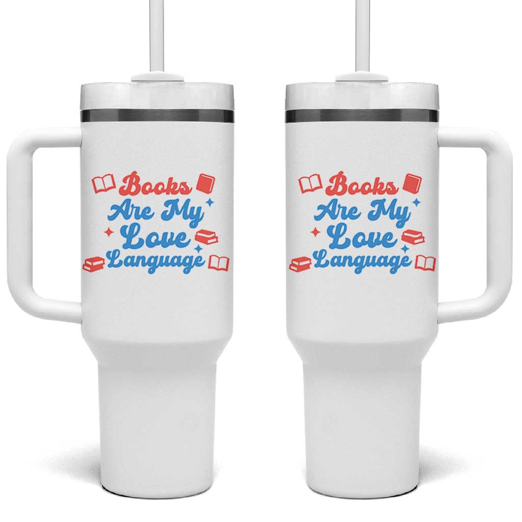 Books Are My Love Language Tumbler With Handle Bookish Patriot Gift