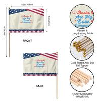 Books Are My Love Language Patriotic Handheld Flag Bookish Reader Graphic