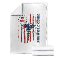 Patriotic ED Nurse Gift Throw Blanket 250 Years Of Emergency Department