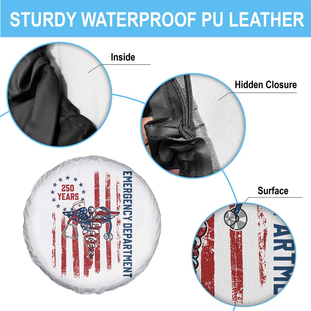 Patriotic ED Nurse Gift Spare Tire Cover 250 Years Of Emergency Department