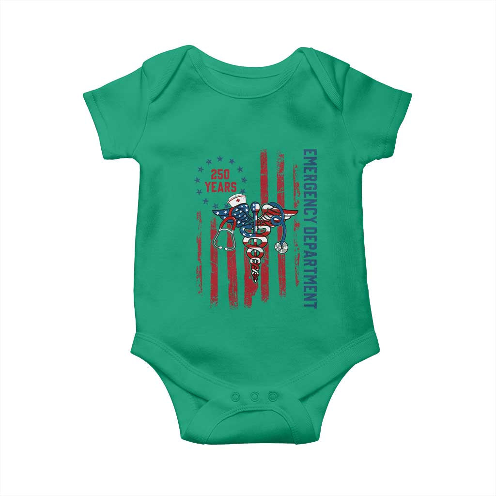 Patriotic ED Nurse Gift Baby Onesie 250 Years Of Emergency Department