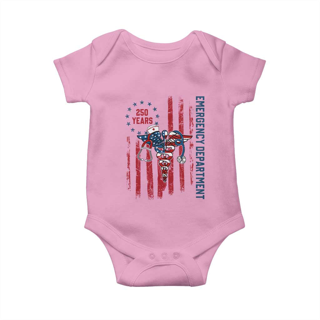 Patriotic ED Nurse Gift Baby Onesie 250 Years Of Emergency Department
