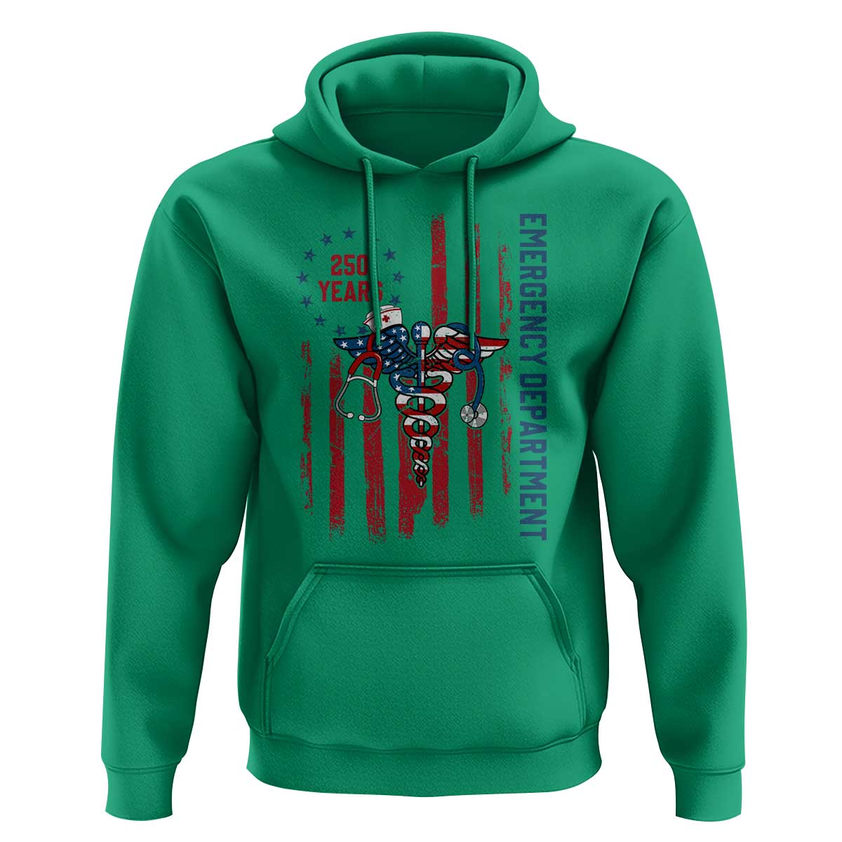Patriotic ED Nurse Gift Hoodie 250 Years Of Emergency Department