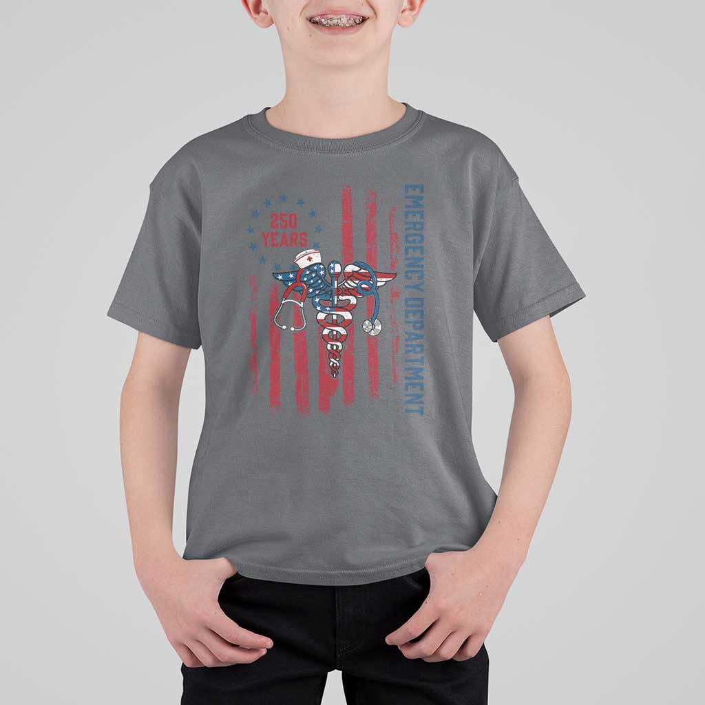 Patriotic ED Nurse Gift T Shirt For Kid 250 Years Of Emergency Department