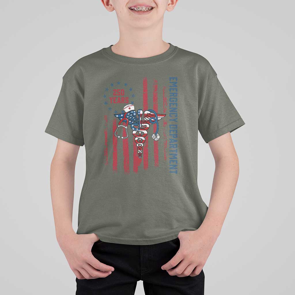 Patriotic ED Nurse Gift T Shirt For Kid 250 Years Of Emergency Department