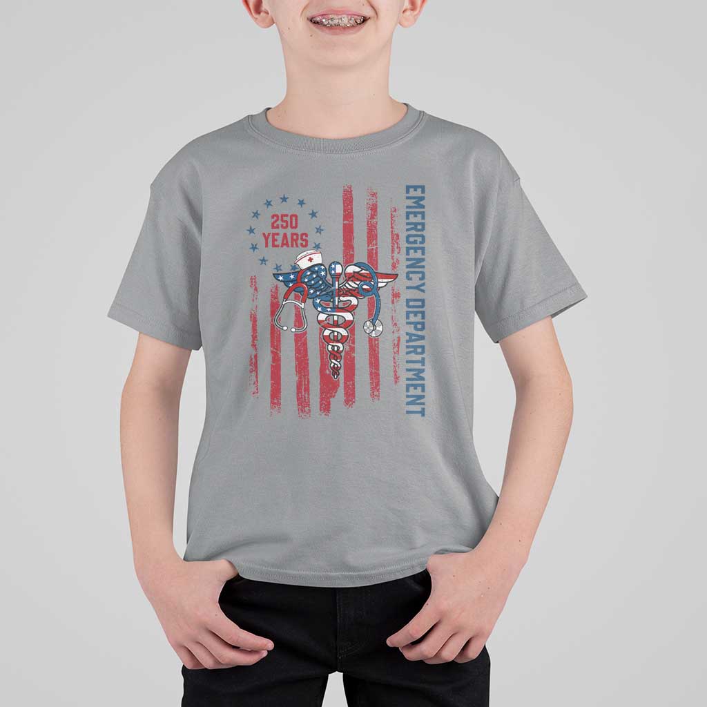 Patriotic ED Nurse Gift T Shirt For Kid 250 Years Of Emergency Department
