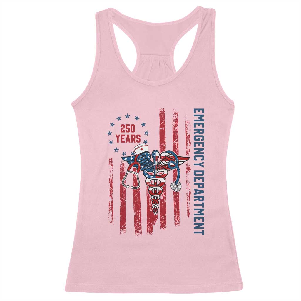 Patriotic ED Nurse Gift Racerback Tank Top 250 Years Of Emergency Department