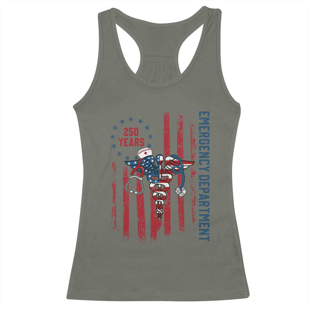 Patriotic ED Nurse Gift Racerback Tank Top 250 Years Of Emergency Department