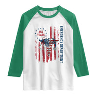 Patriotic ED Nurse Gift Raglan Shirt 250 Years Of Emergency Department