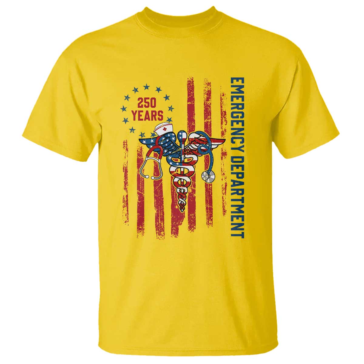 Patriotic ED Nurse Gift T Shirt 250 Years Of Emergency Department