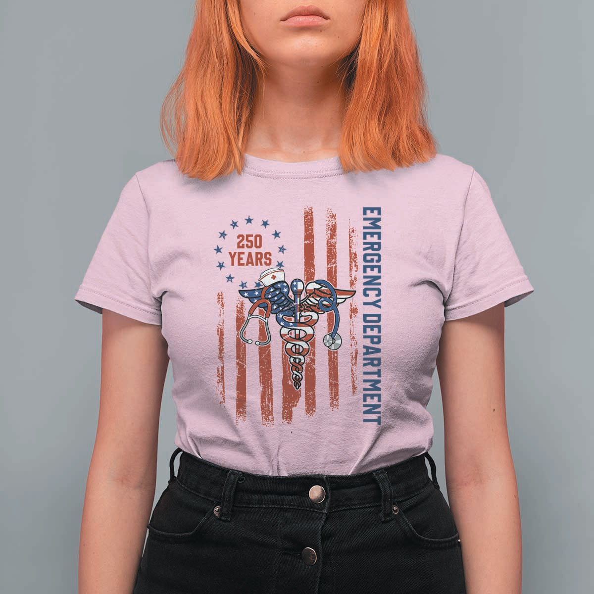 Patriotic ED Nurse Gift T Shirt For Women 250 Years Of Emergency Department