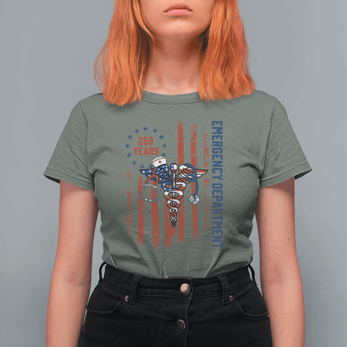 Patriotic ED Nurse Gift T Shirt For Women 250 Years Of Emergency Department