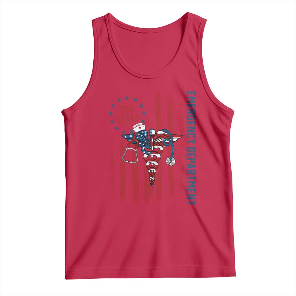 Patriotic ED Nurse Gift Tank Top 250 Years Of Emergency Department