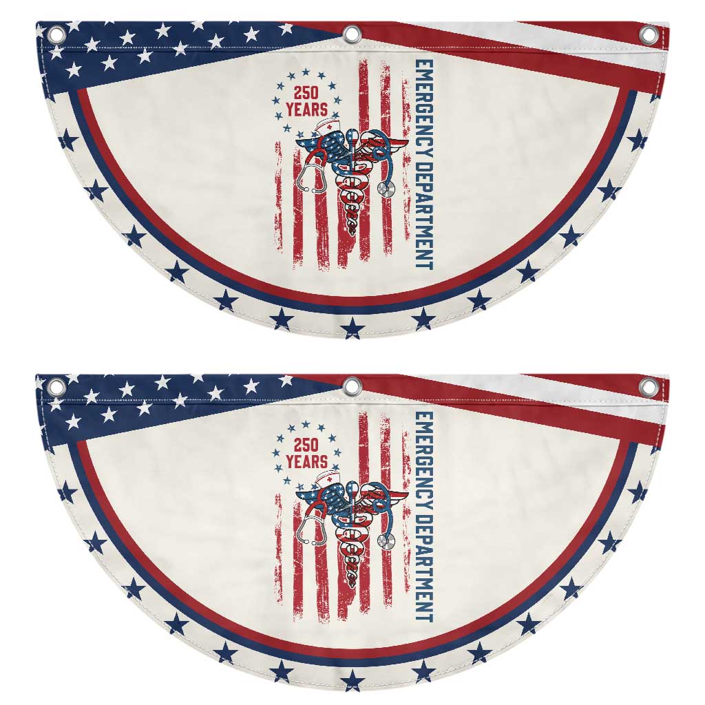 ED Nurse Gift Patriotic Fan Flag 250 Years Of Emergency Department