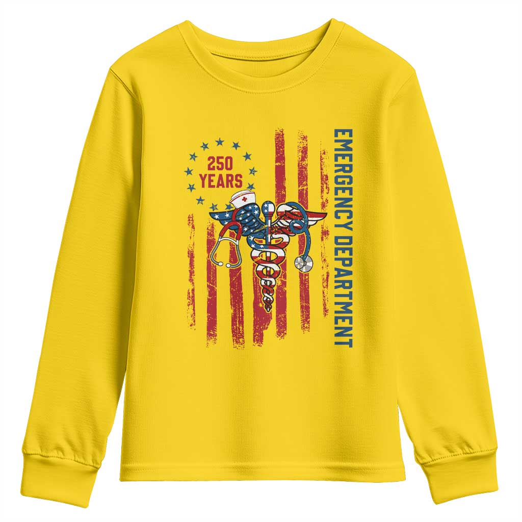 Patriotic ED Nurse Gift Youth Sweatshirt 250 Years Of Emergency Department