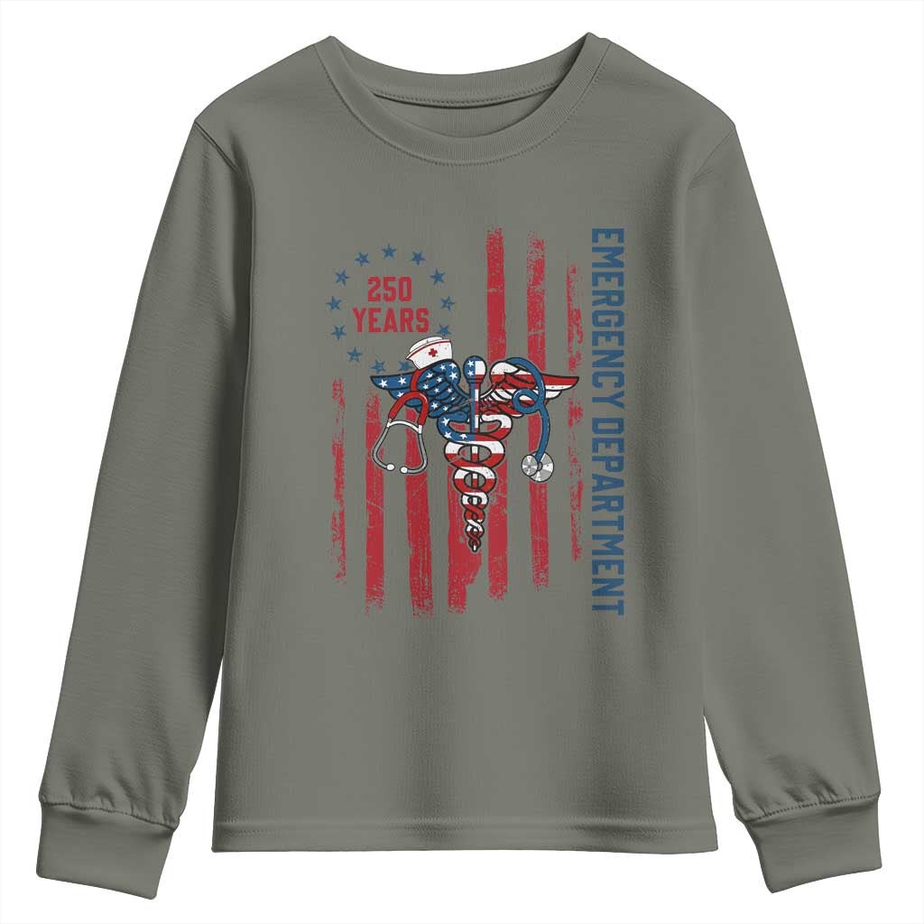 Patriotic ED Nurse Gift Youth Sweatshirt 250 Years Of Emergency Department
