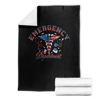Patriotic Emergency Department Throw Blanket USA 250th Anniversary Medical Gift