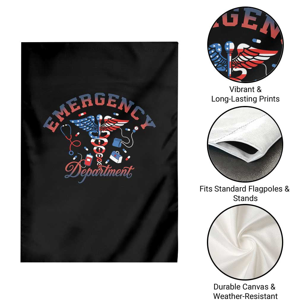 Patriotic Emergency Department Garden Flag USA 250th Anniversary Medical Gift