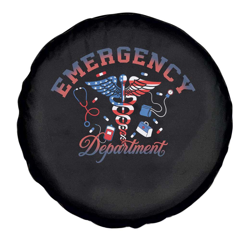 Patriotic Emergency Department Spare Tire Cover USA 250th Anniversary Medical Gift