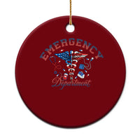 Patriotic Emergency Department Ceramic Ornament USA 250th Anniversary Medical Gift