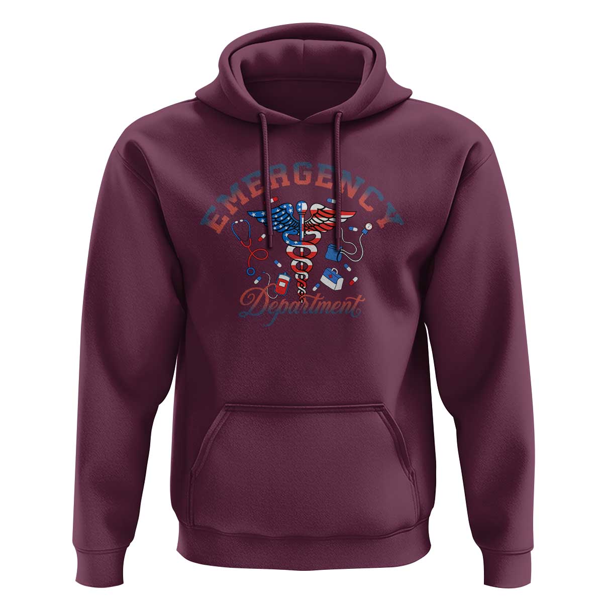 Patriotic Emergency Department Hoodie USA 250th Anniversary Medical Gift