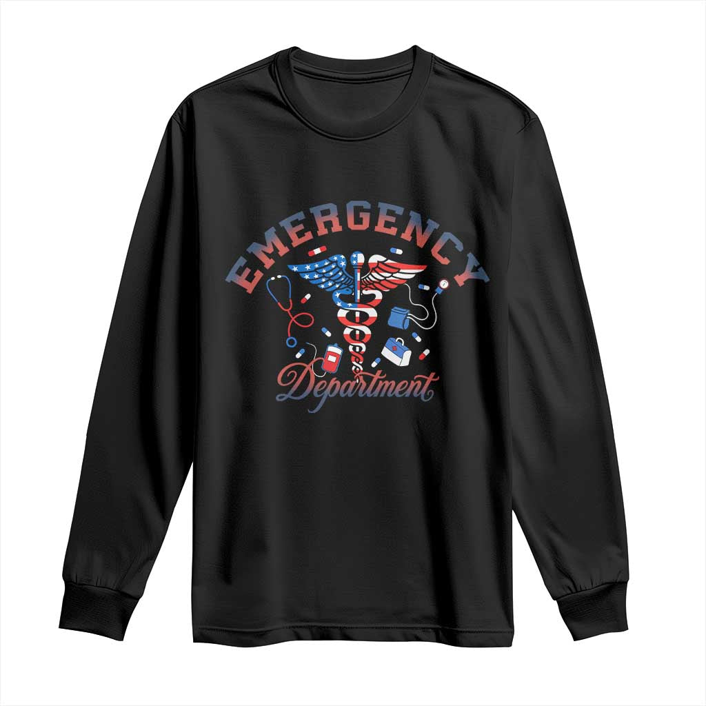 Patriotic Emergency Department Long Sleeve Shirt USA 250th Anniversary Medical Gift