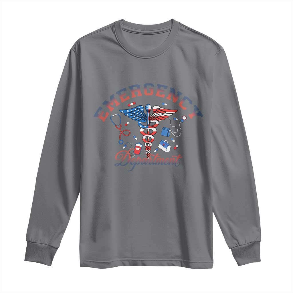 Patriotic Emergency Department Long Sleeve Shirt USA 250th Anniversary Medical Gift