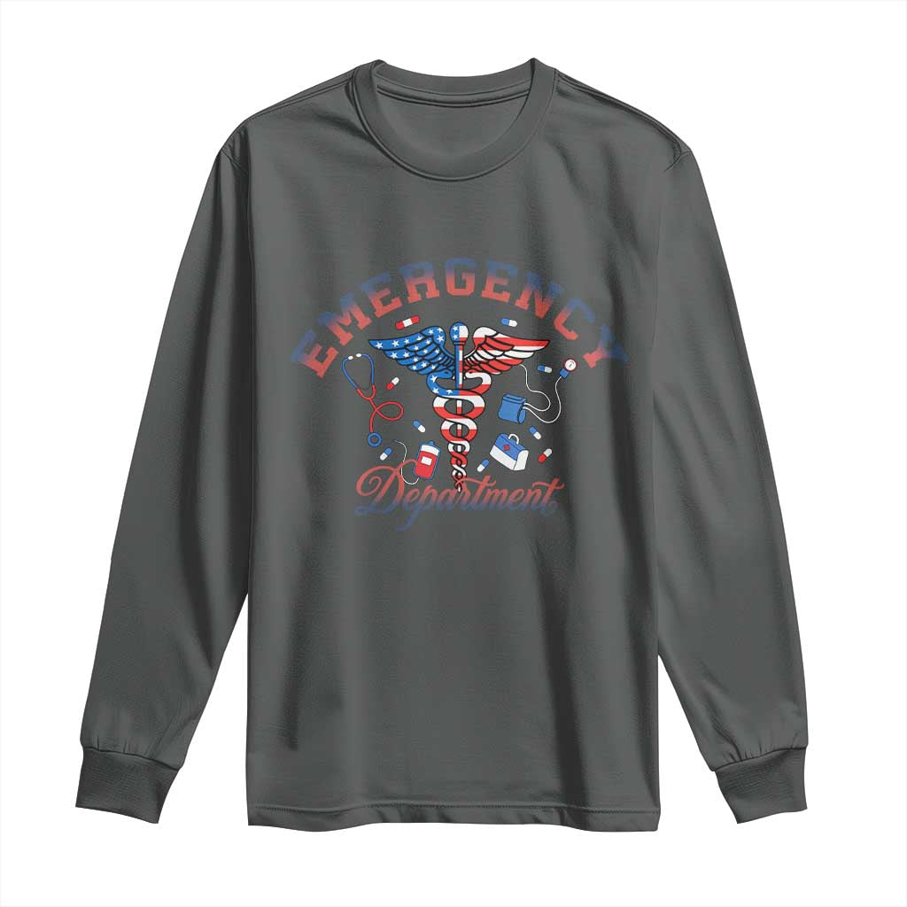 Patriotic Emergency Department Long Sleeve Shirt USA 250th Anniversary Medical Gift