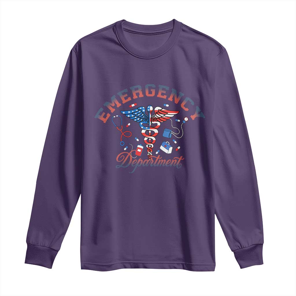 Patriotic Emergency Department Long Sleeve Shirt USA 250th Anniversary Medical Gift