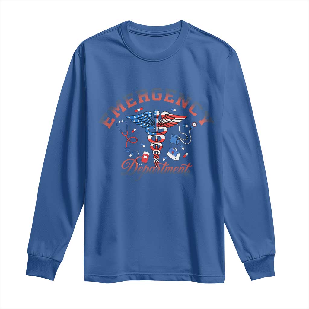 Patriotic Emergency Department Long Sleeve Shirt USA 250th Anniversary Medical Gift