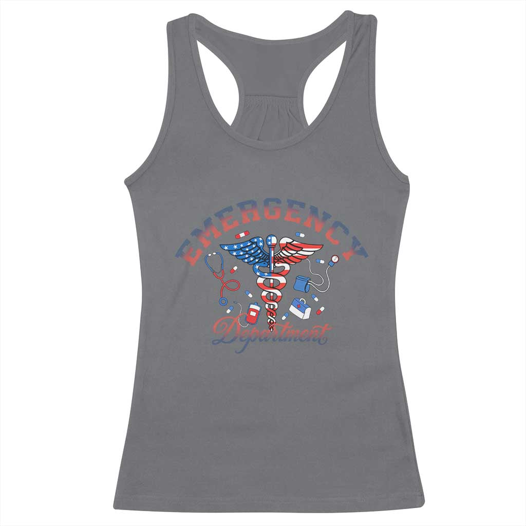Patriotic Emergency Department Racerback Tank Top USA 250th Anniversary Medical Gift
