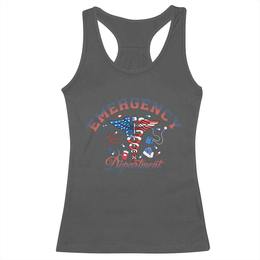 Patriotic Emergency Department Racerback Tank Top USA 250th Anniversary Medical Gift
