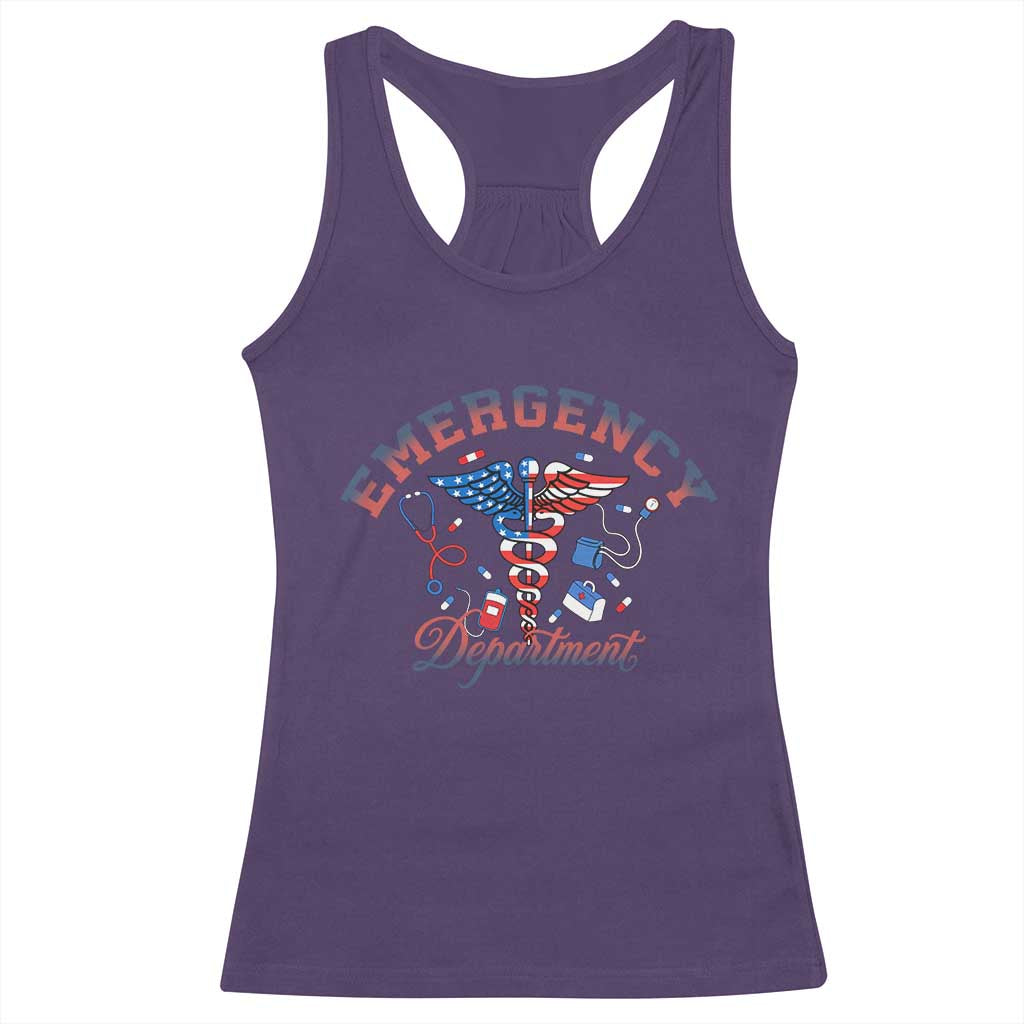 Patriotic Emergency Department Racerback Tank Top USA 250th Anniversary Medical Gift