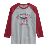 Patriotic Emergency Department Raglan Shirt USA 250th Anniversary Medical Gift